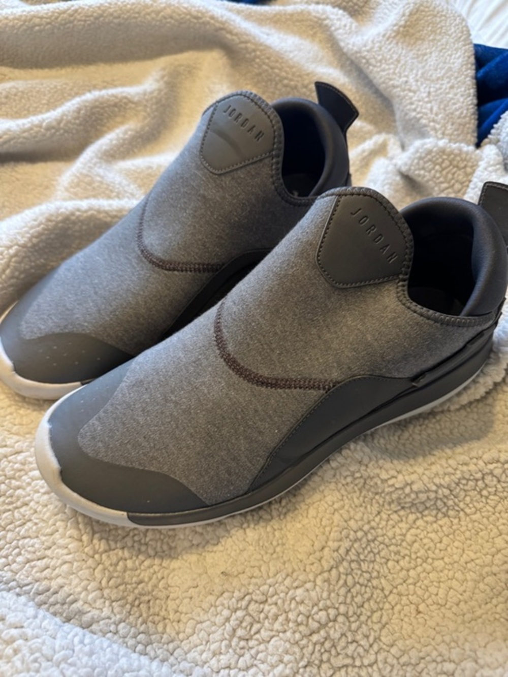 Jordan Slip-On Sneakers in Gray and Black